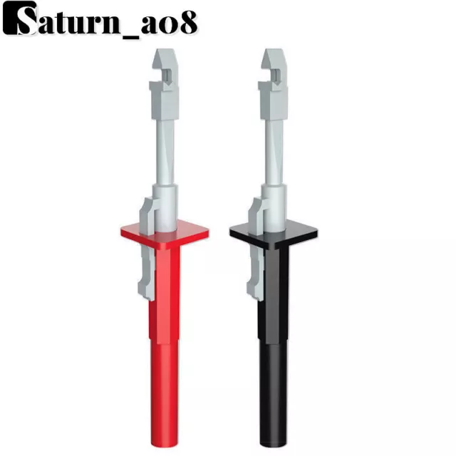 2PCS Safety Insulated Test Hook Clip Bulit-in Spring Sharp Piercing Probes