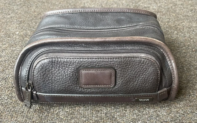 Tumi Napa Brown Leather Toiletry Kit Travel Bag