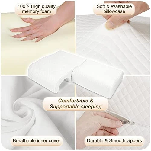 Memory Foam Pillow for Couples Adjustable Cube Cuddle Pillow Anti Pressure Ar... 2