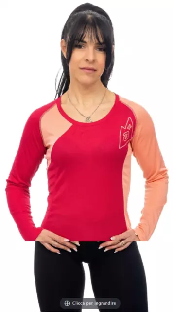 ALPENPLUS - T-Shirt donna girocollo trekking corsa Enduro - Rosso