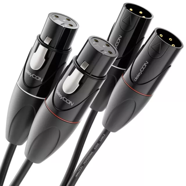 3m Dual XLR Kabel Mikrofonkabel Instrumentenkabel Mischpult Stecker zu Buchse