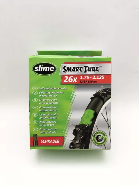 Slime Smart Tube Self Healing Inner Tube - 26" x 1.75 - 2.125 Bike Tyre Tube