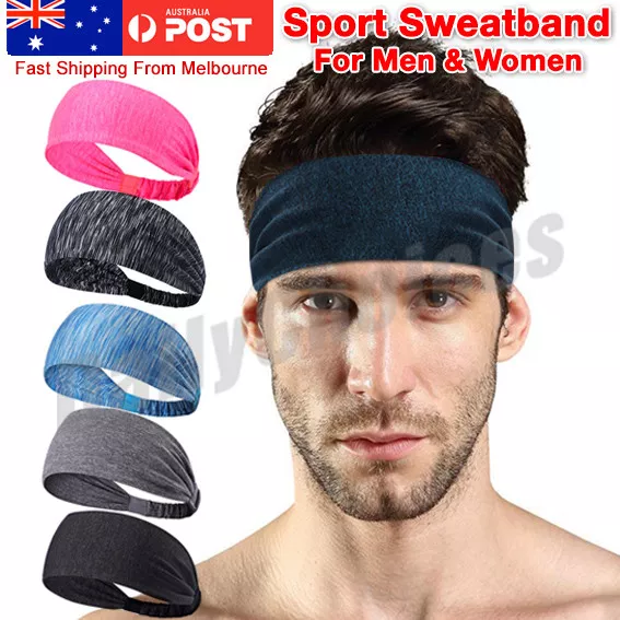 Women Men Sports Sweat Sweatband Headband Yoga Gym Stretch Head Band Hair Band