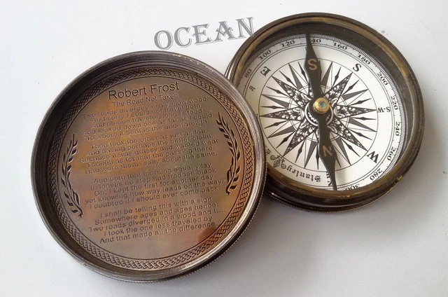 ANTIQUE BRASS COMPASS Rustic Navigation Compass Vintage Gift For ...