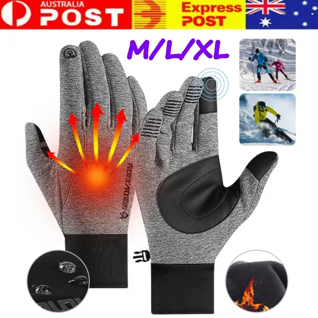 Winter Warm Windproof Waterproof Anti-Slip Thermal Touch Screen Gloves Unisex Au
