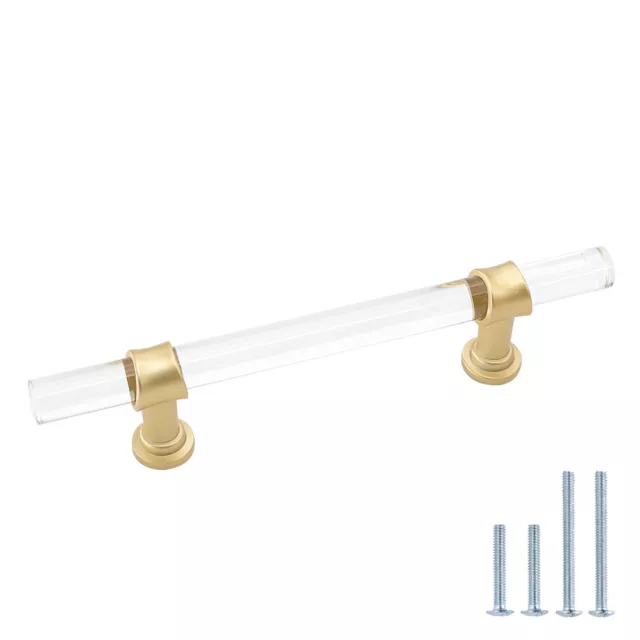 10 Pack Acrylic Drawer Pulls Kitchen Cabinet Handle Gold Cabinet Hardware Knobs