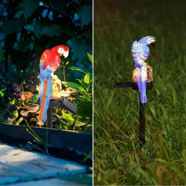 Solar LED Papagei Solarleuchte Garten Solarlampe Gartenbeleuchtung Deko IP44 DHL
