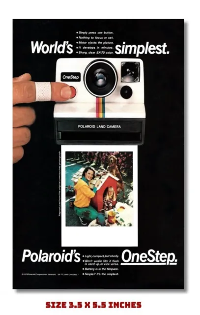 Polaroid Onestep Camera Fridge Magnet Ad 1979 3.5 X 5.5