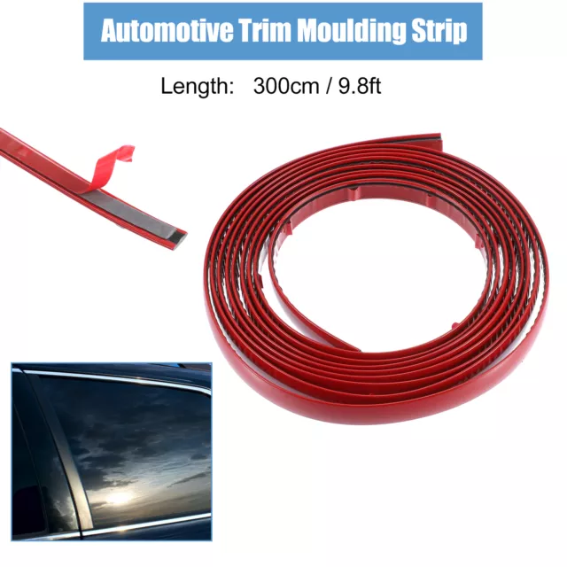 Car Door Edge Guards Scratch Proof Trim Strip 9.8ft Length 0.47inch Wide Red