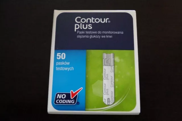 Contour Plus 50 Blutzucker-Teststreifen.