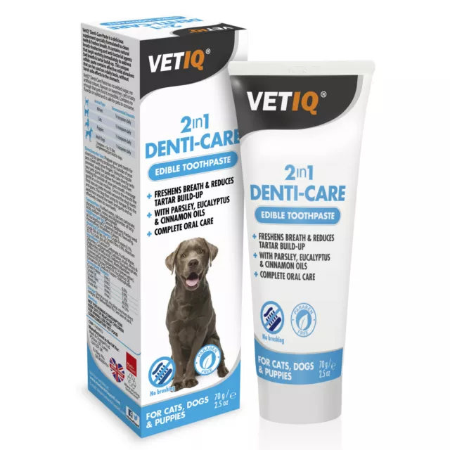 VETIQ¹ 2 EN 1 DENTI-CARE chien higiene dent haleine fraiche antitartre 70 g