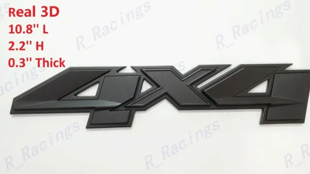 Matte Black 3D 4x4 Bed Rear Emblems Badges Decal FOR Silverado GMC Sierra