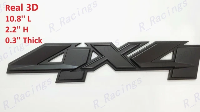 Matte Black 3D 4x4 Bed Rear Emblems Badges Decal FOR Silverado GMC Sierra