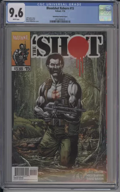 Bloodshot Reborn #15 CGC 9.6 (1:20 Robertson Variant) Valiant 2016 Jeff Lemire