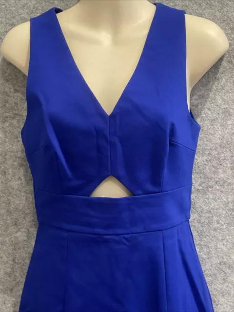 FOREVER NEW Women's Designer Retro Blue empire pencil cut-out Dress 6/XS (1575) 3