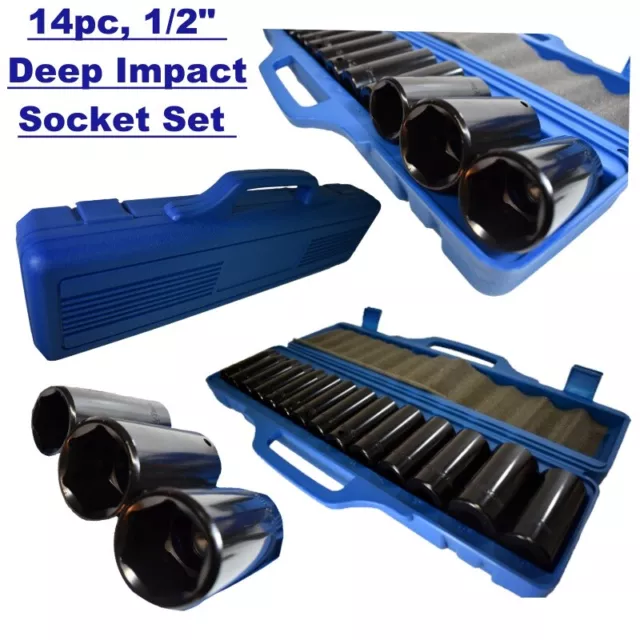 Deep Impact Socket Set 14pc 1/2 Inch Drive Metric 10mm to 32mm 6pt SS127