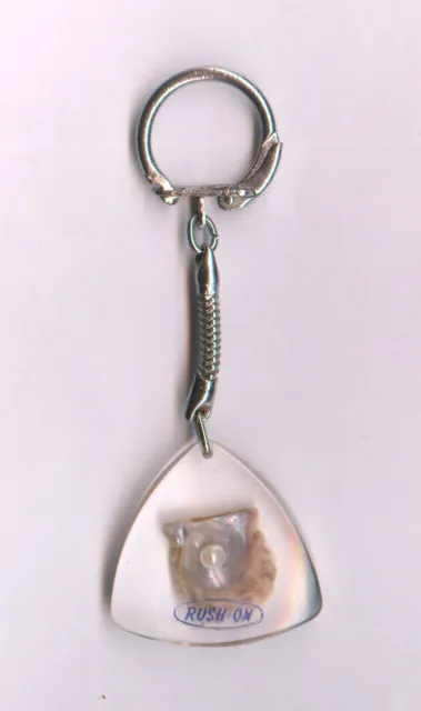 porte cle style BOURBON HUITRE avec perle RUSH.ON keychain vintage 60