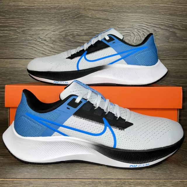 Nike Men's Air Zoom Pegasus 38 Blue White Black Athletic Running Shoes Sneakers