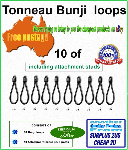 Bunji Tie Down Loops 90mm Bungee Loops - 10 Pack, UV Resistant & Water-Resistant For Tonneau Covers, Ute, Marine Repair Killer Loop Men's Sunglasses - Foto 10