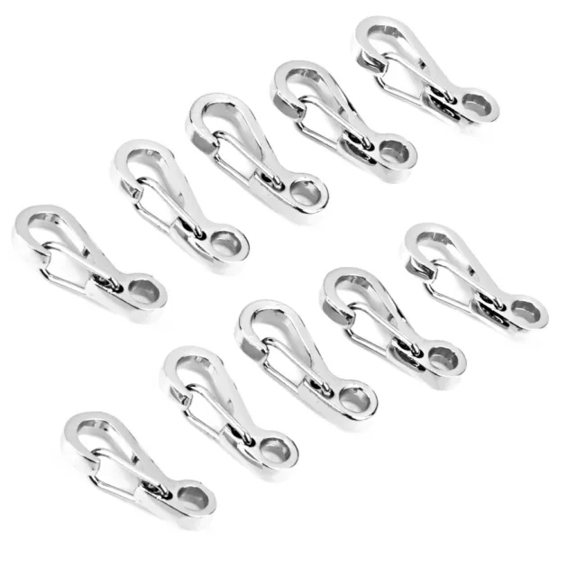 10pcs Karabinerhaken Schlüsselanhänger Schnalle Clip Snap Keyring Silber 2