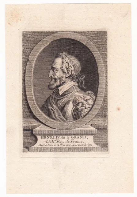 Portrait XVIIIe Henri IV Roi de France et de Navarre Maison Capétienne Bourbon