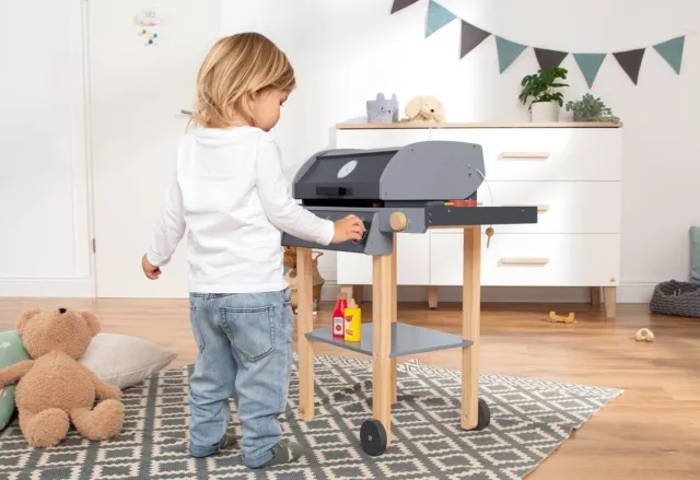 Barbecue En Bois Avec Accessoires Jouets Pour Enfants Jeff Jeu imitation