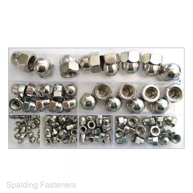 A2 Stainless Steel Dome Nuts Metric Sizes - M3 > M12 Acorn Cap Cover Nuts