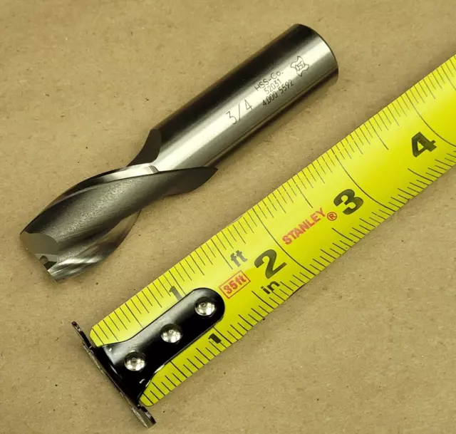 3/4 Osg Hss-Co End Mill, Edp 52031, 3/4" Shank Dia, 2 Flute, 3-9/16" Oal