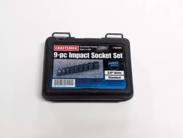 Craftsman USA 3/8" Drive 9pc sae Shallow Impact Socket Set