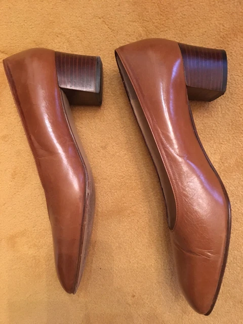 Escarpins BALLY En Cuir Marron Nuancé Bordeaux - Taille 38.5 - Talons Hauts - Occasion Très Bon État