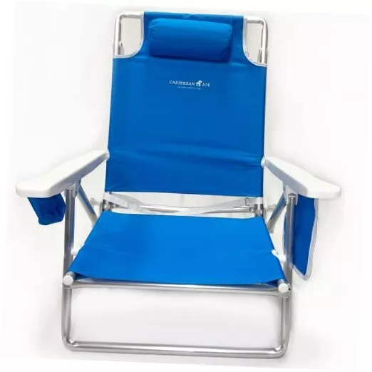 Folding Beach Chair, 5 Position Lightweight, Portable Reclining Outdoor