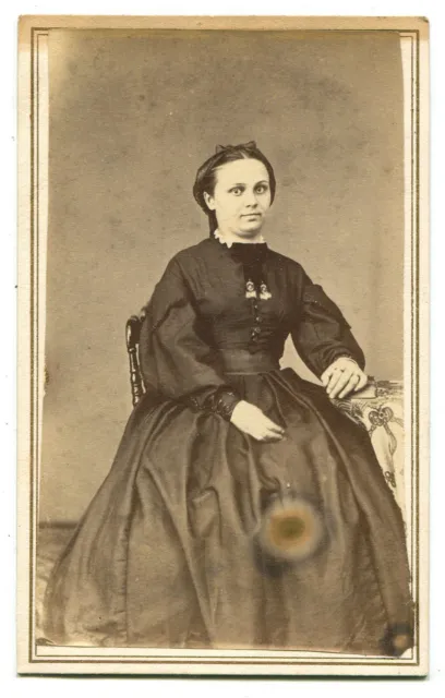Civil War Era Cdv. Woman With Surprised Expression. Tax Stamp.