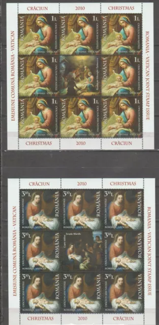 s40346 ROMANIA MNH** 2010 Natale MS emissione congiunta Vaticano