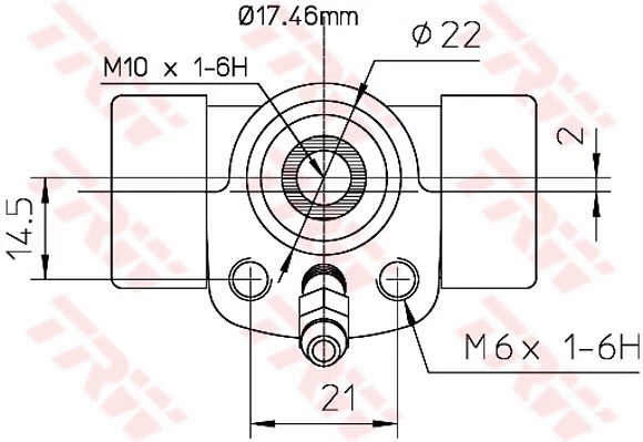 Cylindre De Roue TRW BWC107 - Compatible Volkswagen Polo, Golf III - Fonte, Diamètre 17.5 Mm
