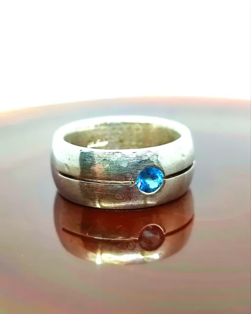 🔮 Wundervoller Blautopas Ring 🔮 von Quinn 925 Silber gr. 56 /57 Schmuck topas