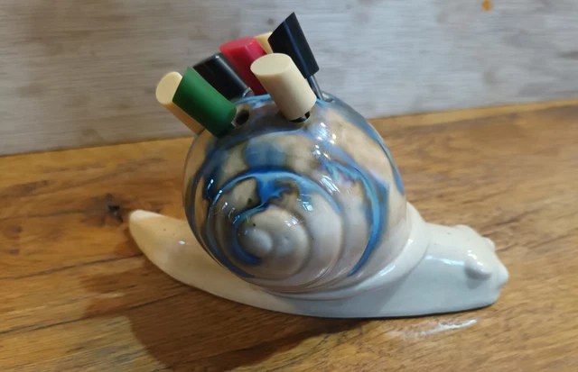Porte-piques Apéritif Escargot En Terre Cuite Vernissée Et Métal - Thème Médiéval