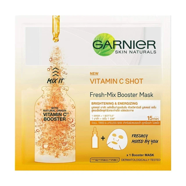 Garnier Skin Naturals, Fresh Mix Vitamin C Serum Sheet Mask, 33 g (pack of 2)