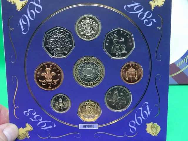 Ensemble de collection de pièces brillantes non circulées Royal Mint 1998 2