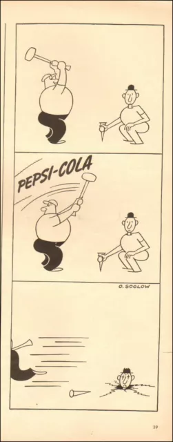 1940's Vintage ad for Pepsi-Cola retro Art Cartoon RARE  04/25/22