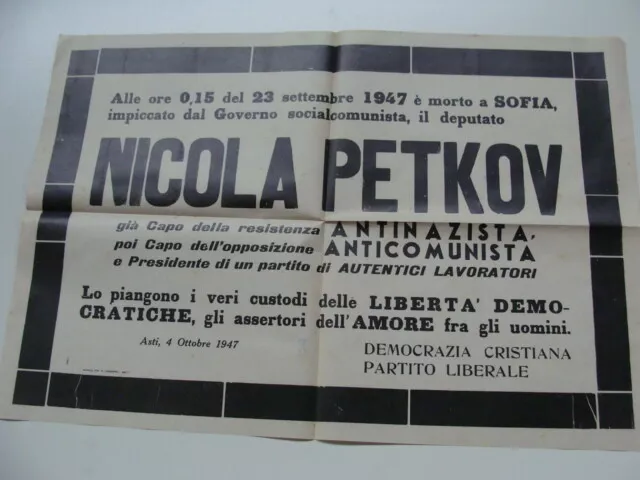 Manifesto Politico Nicola Petkov 1947