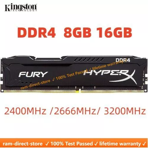 Kingston HyperX FURY DDR4 8GB 16GB 2400 2666 3200 Desktop RAM Memory DIMM 288pin