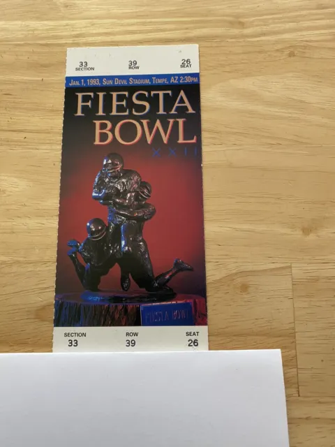 1993 Fiesta Bowl ticket Syracuse vs Colorado--mint condition