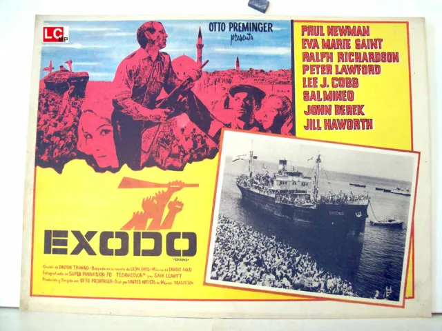 * Exodus / Paul Newman / 1960 / Mexican Lobby Card/ Otto Preminger