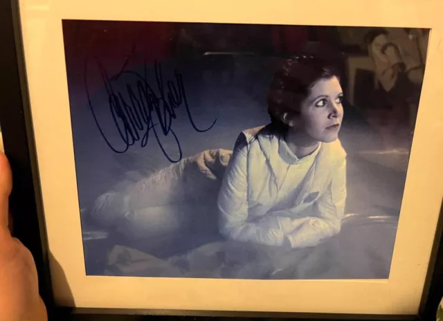Signed! 8.5x10 Carrie Fisher As Princess Leia with Authentication