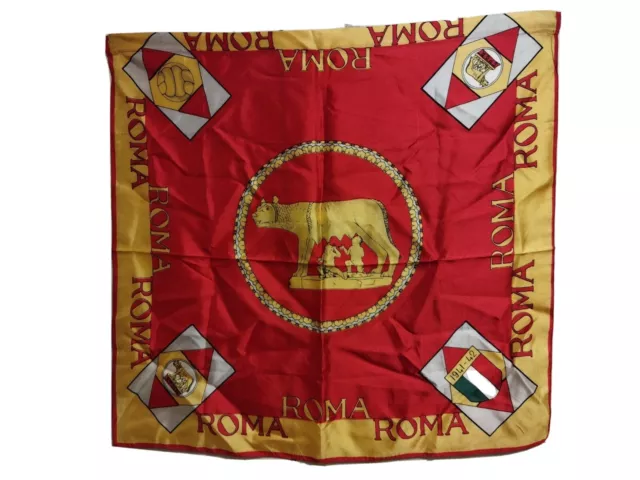 ROMA foulard bandana  BANDIERA FLAG  anni 60 CM  65 X 65 circa memorabilia