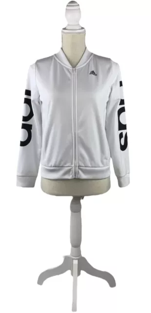 Adidas Activewear Jacket Youth XL White Full Zip Spell Out