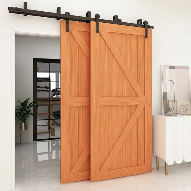 4-20FT Sliding Barn Wood Door Hardware Closet Track Kit For Single/Double/Bypass 3