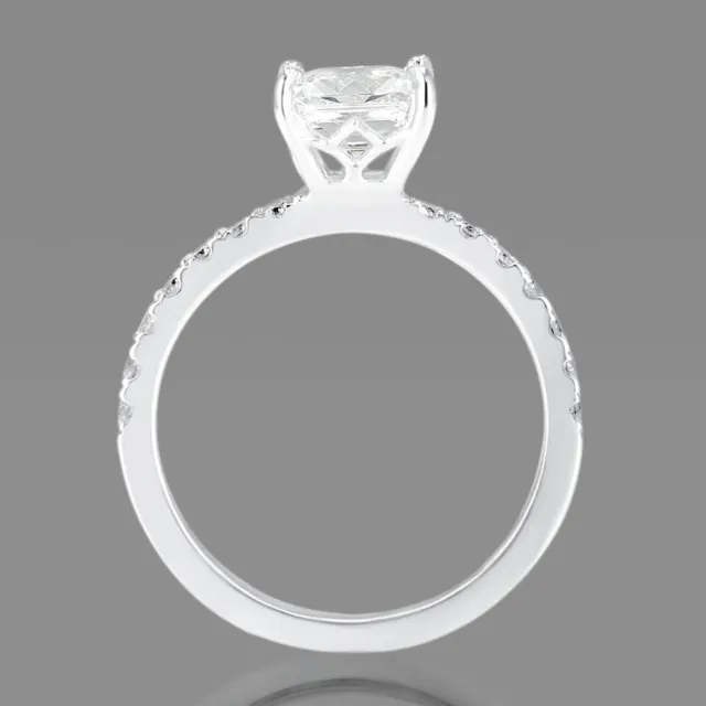 1 Carat Ladies Princess Cut Diamond Engagement Ring F/SI1 18K White Gold