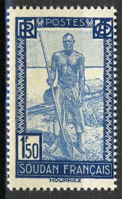 French Soudan 1931, 1,5Fr Niger boatman MNH, Yv 81 1,10