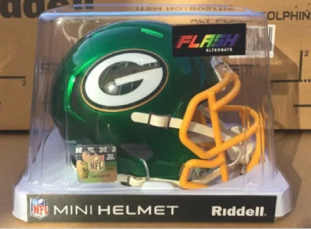 Nfl Green Bay Packers Flash Riddell Mini Speed Helmet